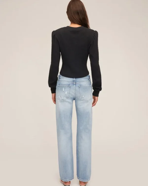 Store MARISSA WEBB Rue Low Rider Vintage Straight Distressed Light Blue Vintage Wash